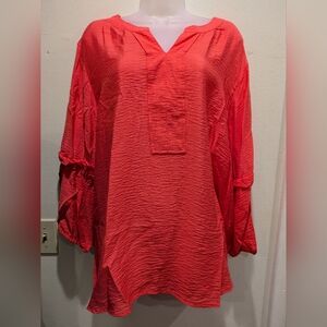 Multiples Coral Textured Blouse Size Xl